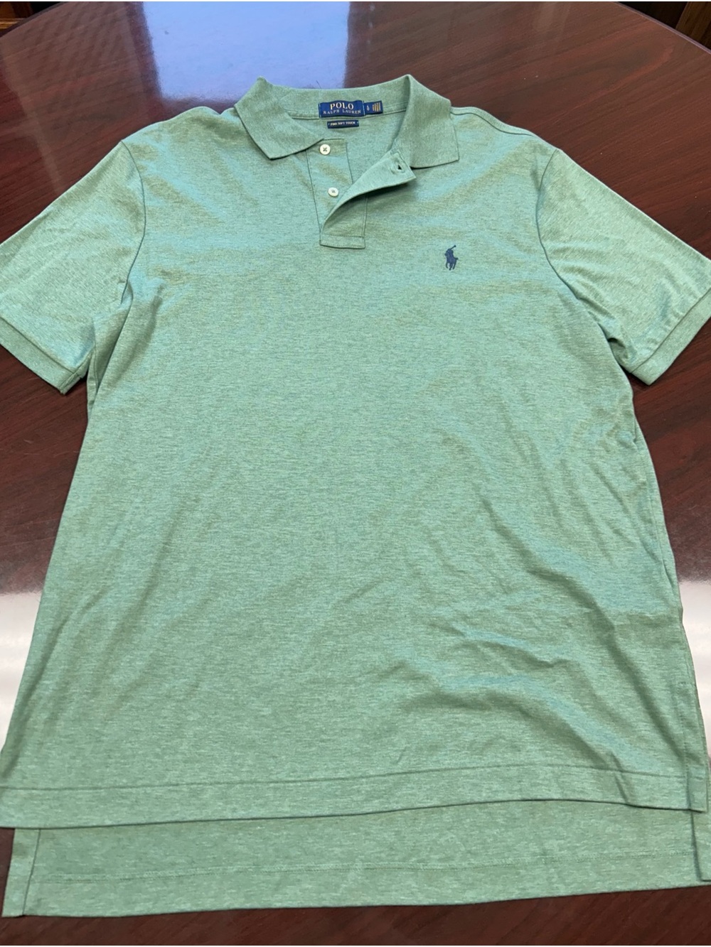 Ralph Lauren Men’s Heather Mint Polo with Navy Pony